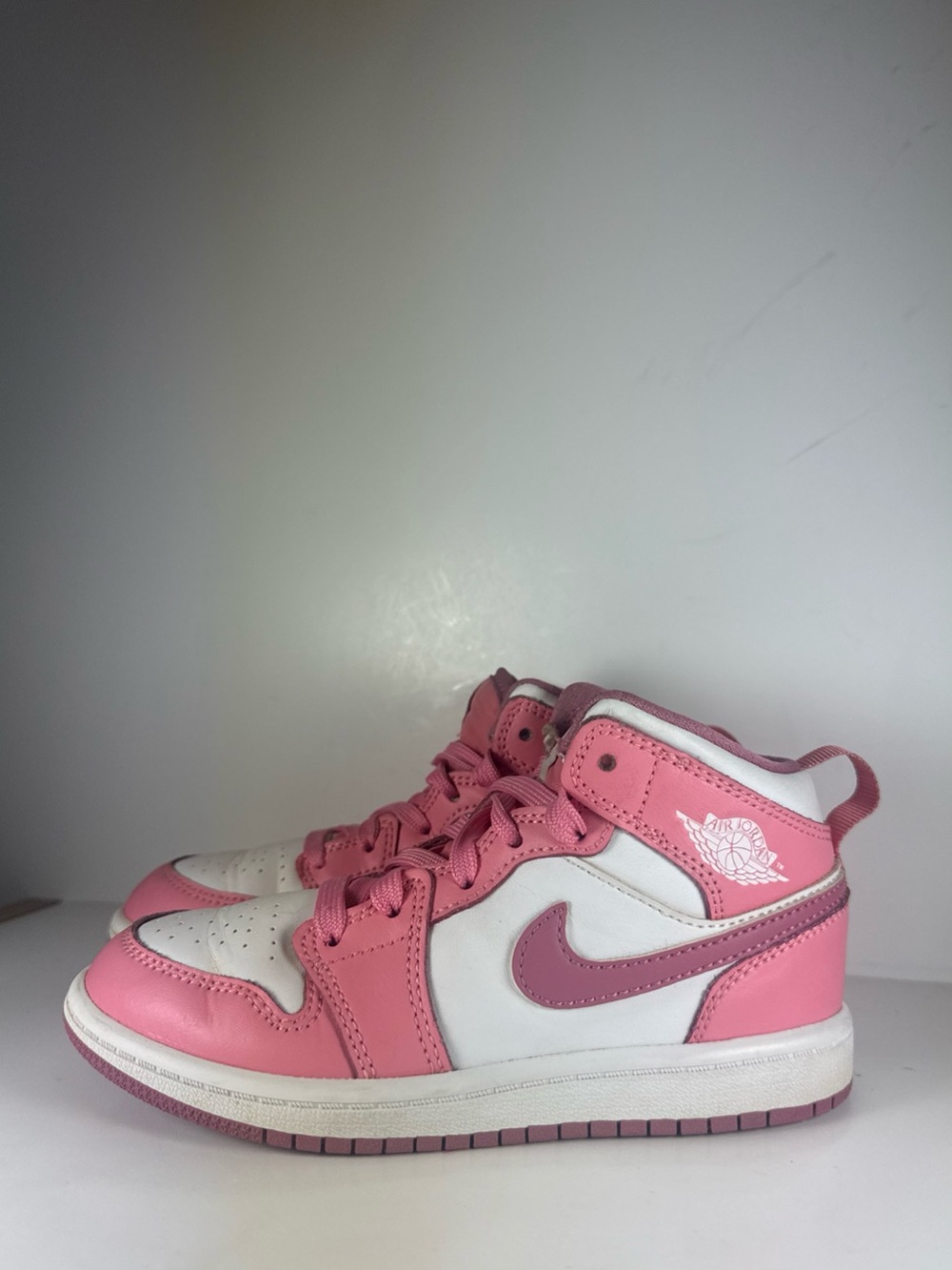 Air Jordan Mid Valentine’s Day Size 12C Toddler Pink White Sneakers